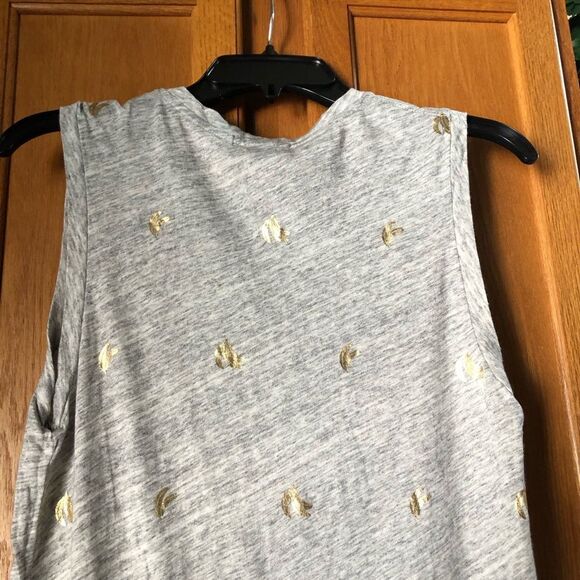 J Crew Scoop Neck Metallic Banana Heather Sleeveless Top Gray - XS - Picture 8 of 12